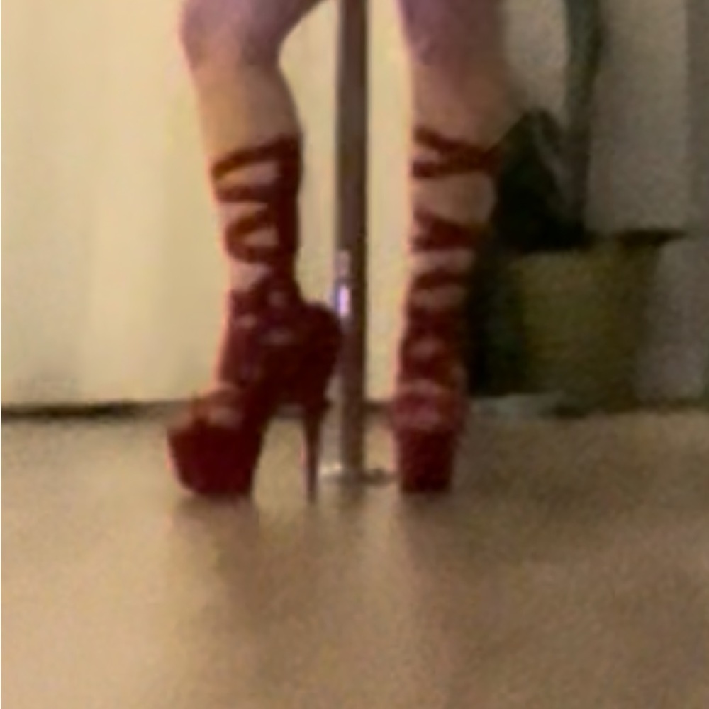 Pleaser Red Strappy Heels - Picture 6 of 7
